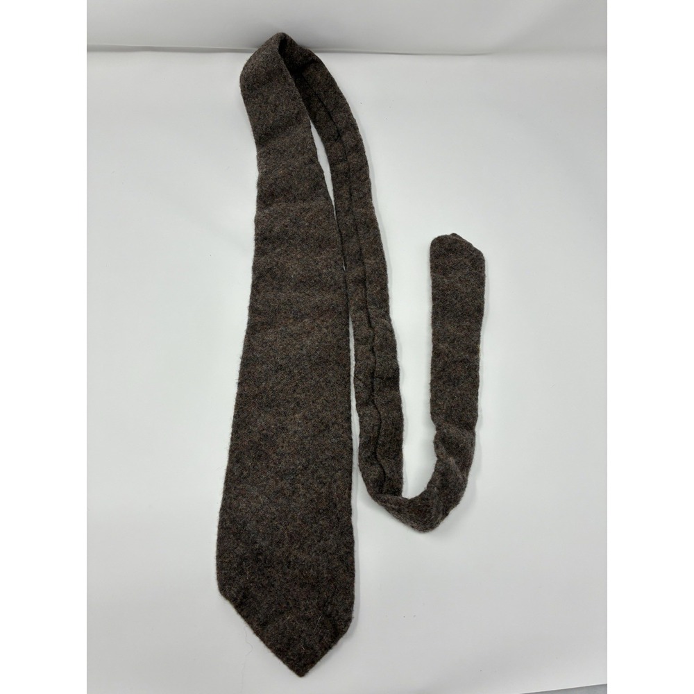 Vintage‎ Pendleton 100% Virgin Wool Tie Brown Tweed Made in USA Necktie
